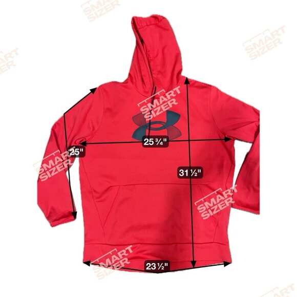 Under Armour Fleece Big Logo Hoodie Sz XXL Red Black Big Logo Pullover Pocket - Picture 12 of 12